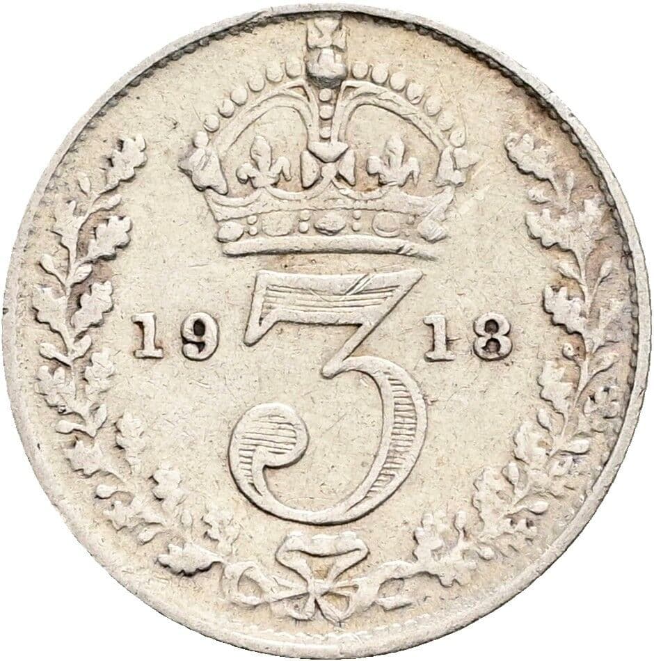 3 Pence Georg V. (1910-1936) 1918 – Rückseite
