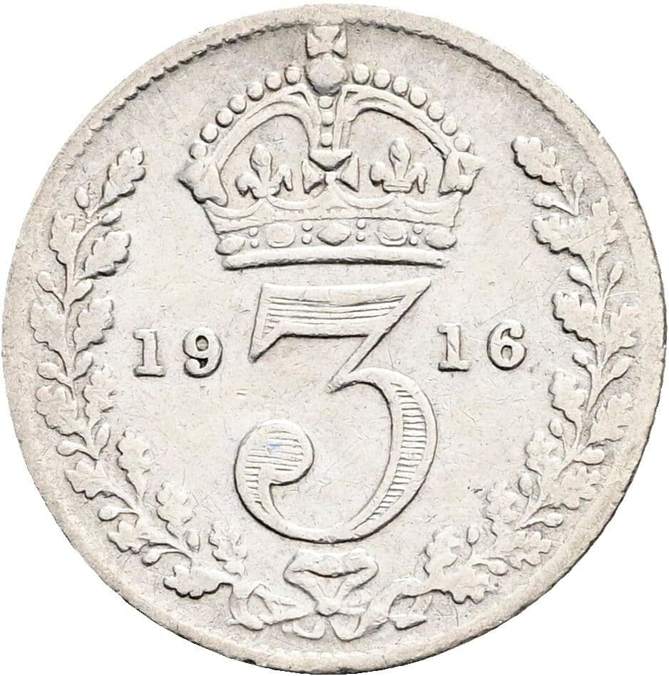 3 Pence Georg V. (1910-1936) 1916 – Rückseite