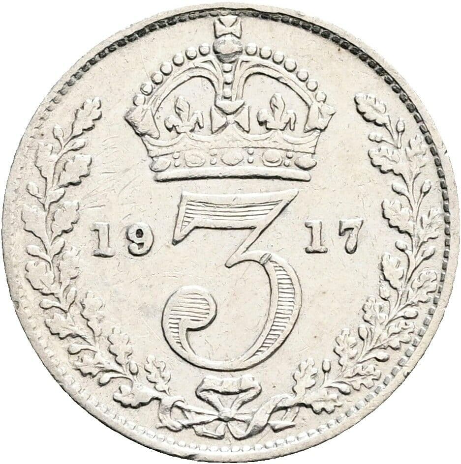 3 Pence Georg V. (1910-1936) 1917 – Rückseite
