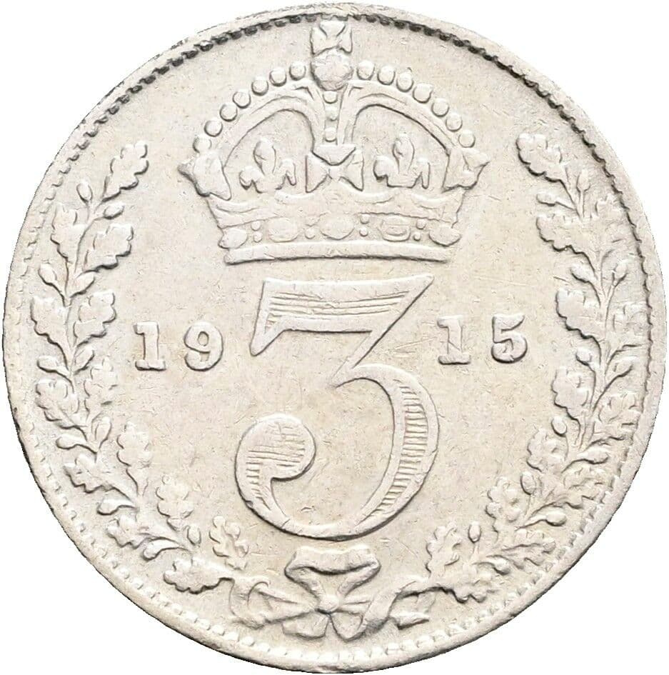 3 Pence Georg V. (1910-1936) 1915 – Rückseite