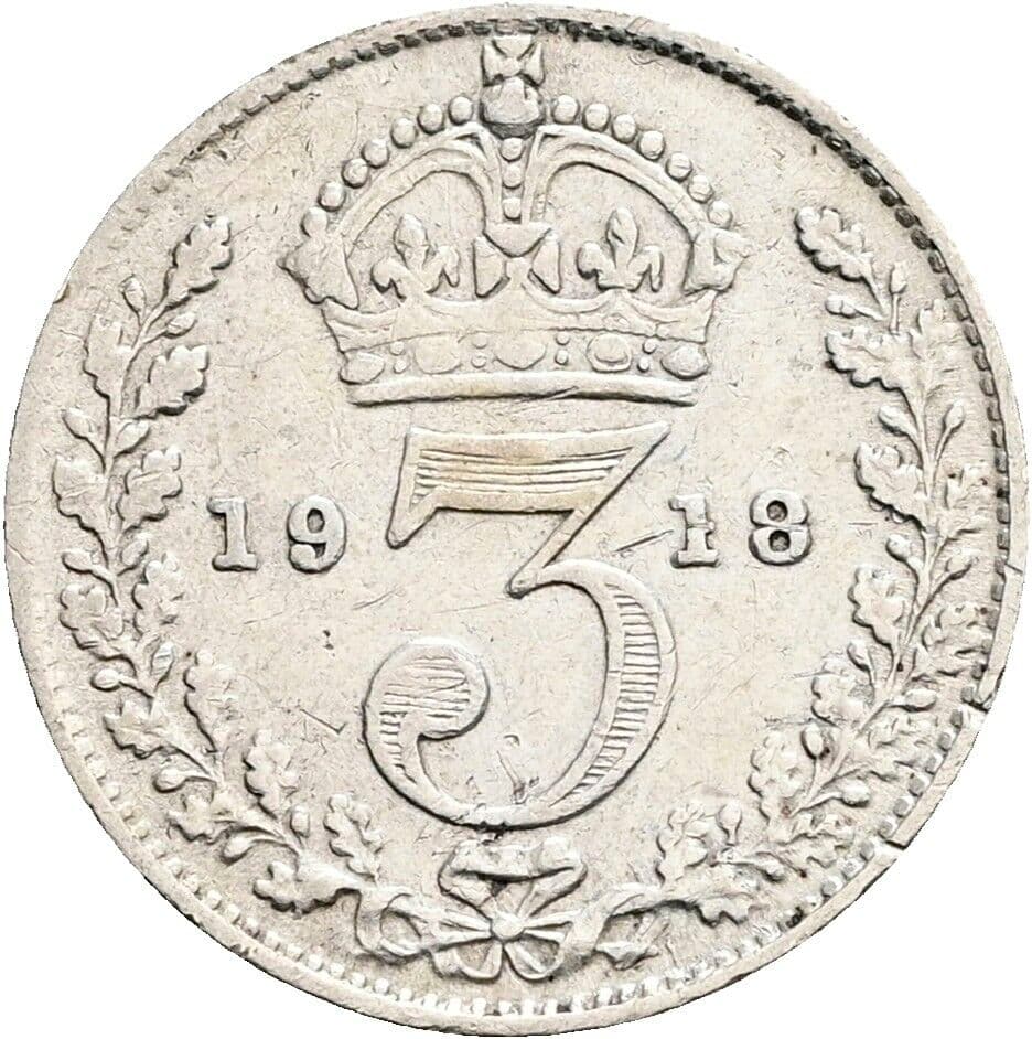 3 Pence Georg V. (1910-1936) 1918 – Rückseite