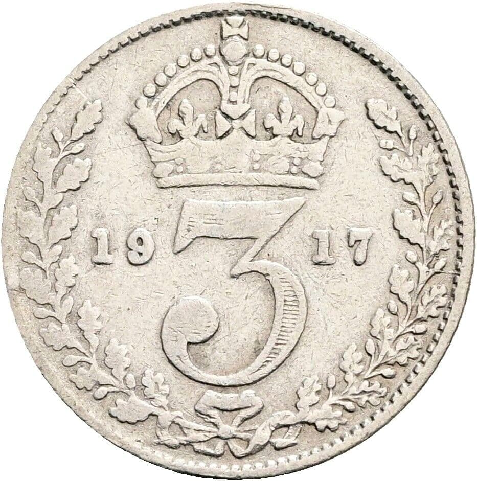 3 Pence Georg V. (1910-1936) 1917 – Rückseite
