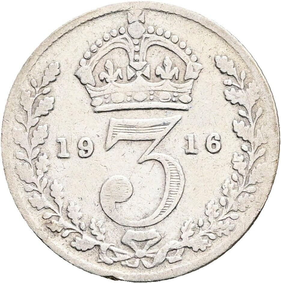 3 Pence Georg V. (1910-1936) 1916 – Rückseite