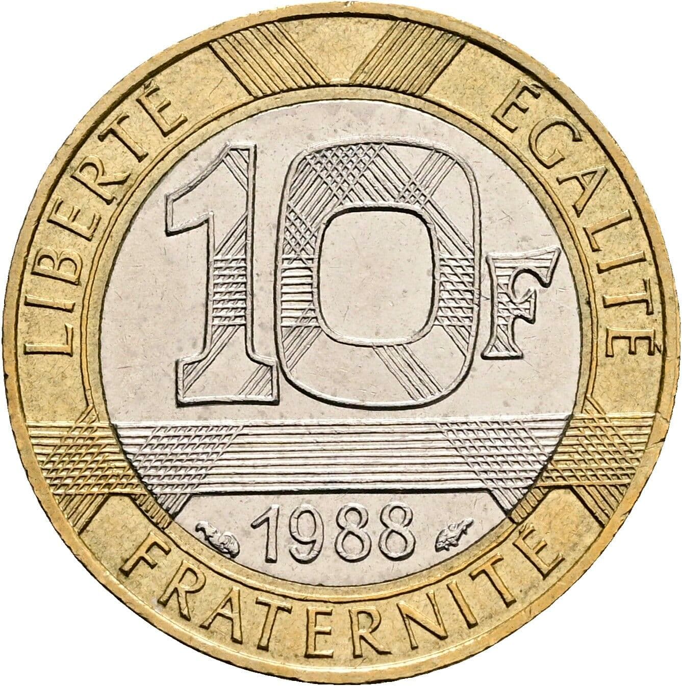 10 Francs 1988 – Vorderseite