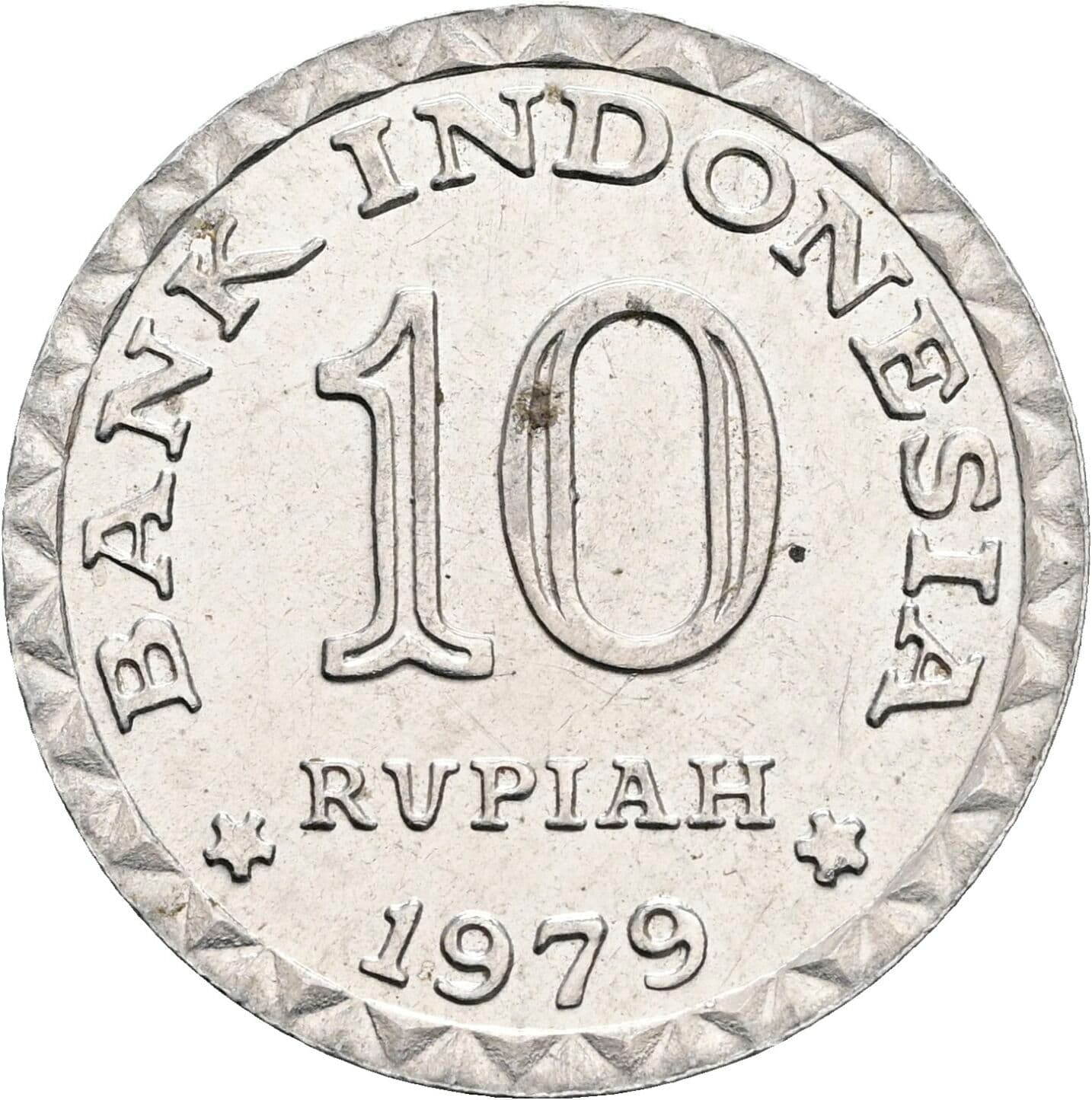 10 Rupiah 1979 – Vorderseite