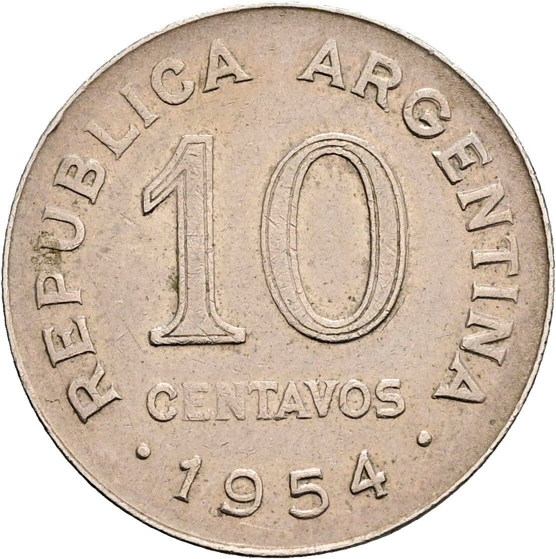 10 Centavos 1954 – Vorderseite
