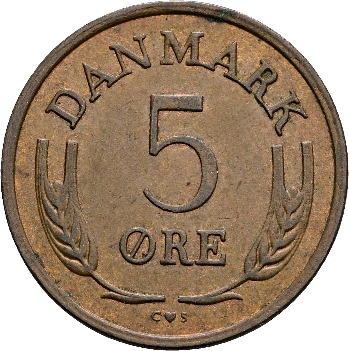 5 Öre Friedrich IX. (1947-1972) 1970 – Vorderseite
