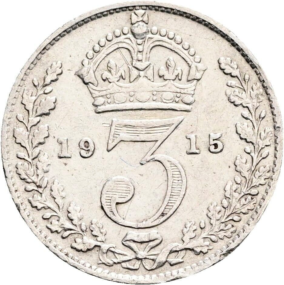 3 Pence Georg V. (1910-1936) 1915 – Rückseite