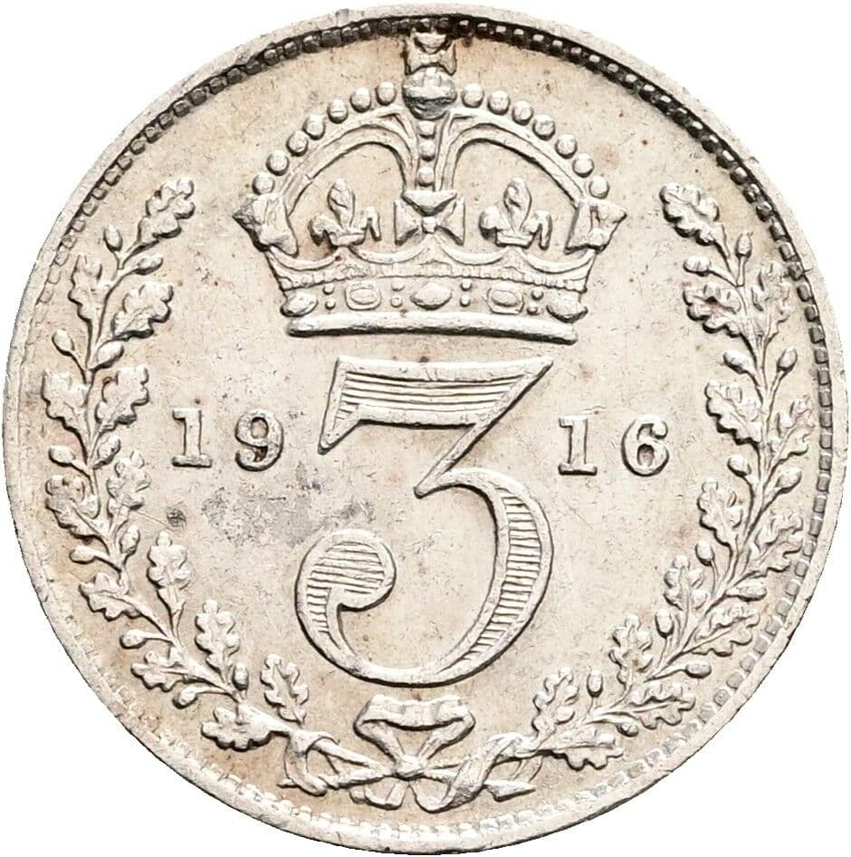 3 Pence Georg V. (1910-1936) 1916 – Rückseite
