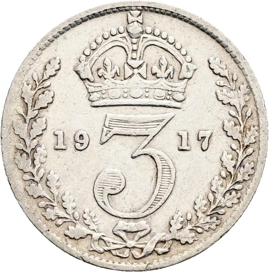 3 Pence Georg V. (1910-1936) 1917 – Rückseite