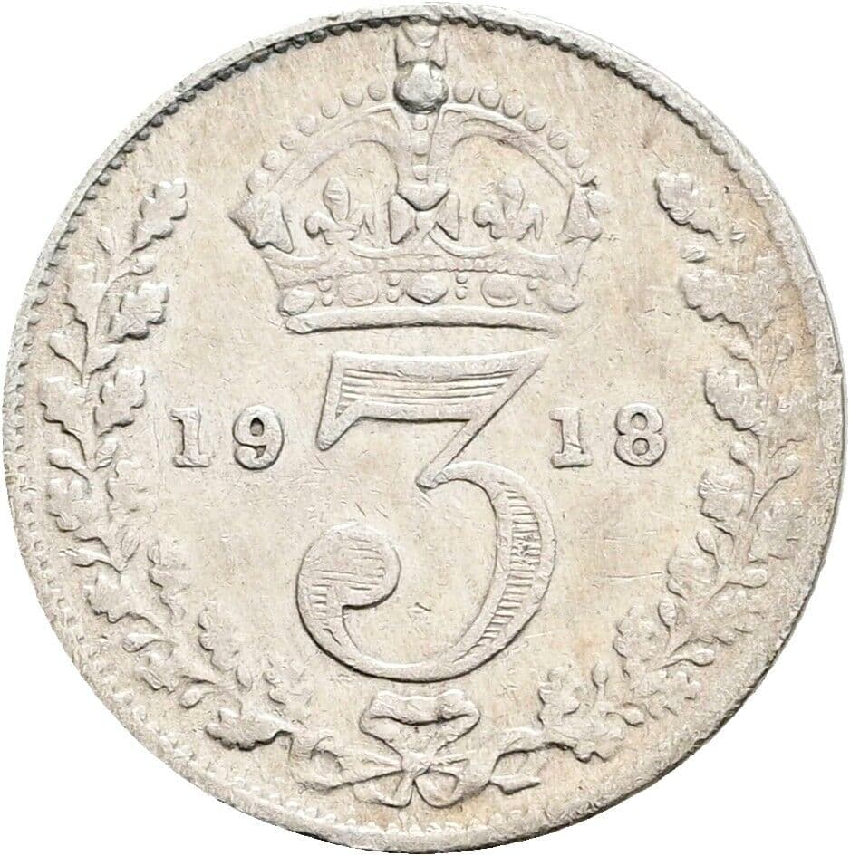 3 Pence Georg V. (1910-1936) 1918 – Rückseite