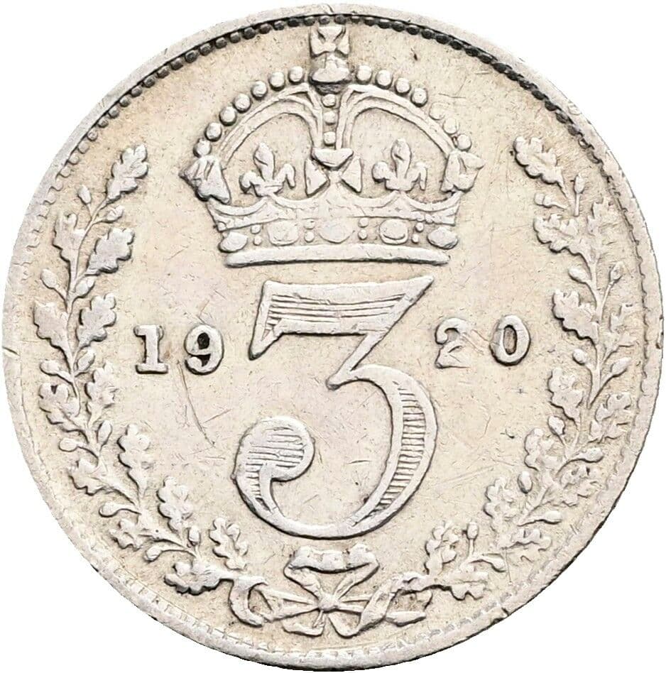 3 Pence Georg V. (1910-1936) 1920 – Rückseite