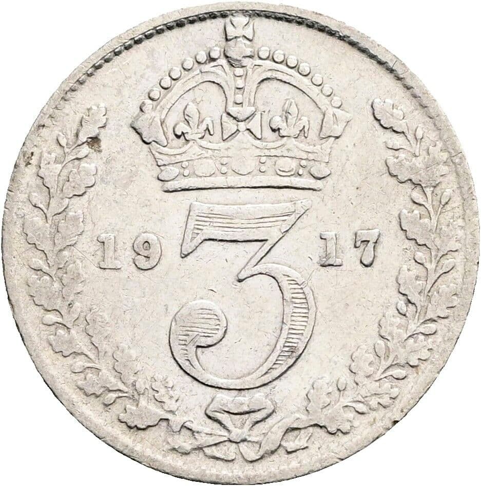 3 Pence Georg V. (1910-1936) 1917 – Rückseite