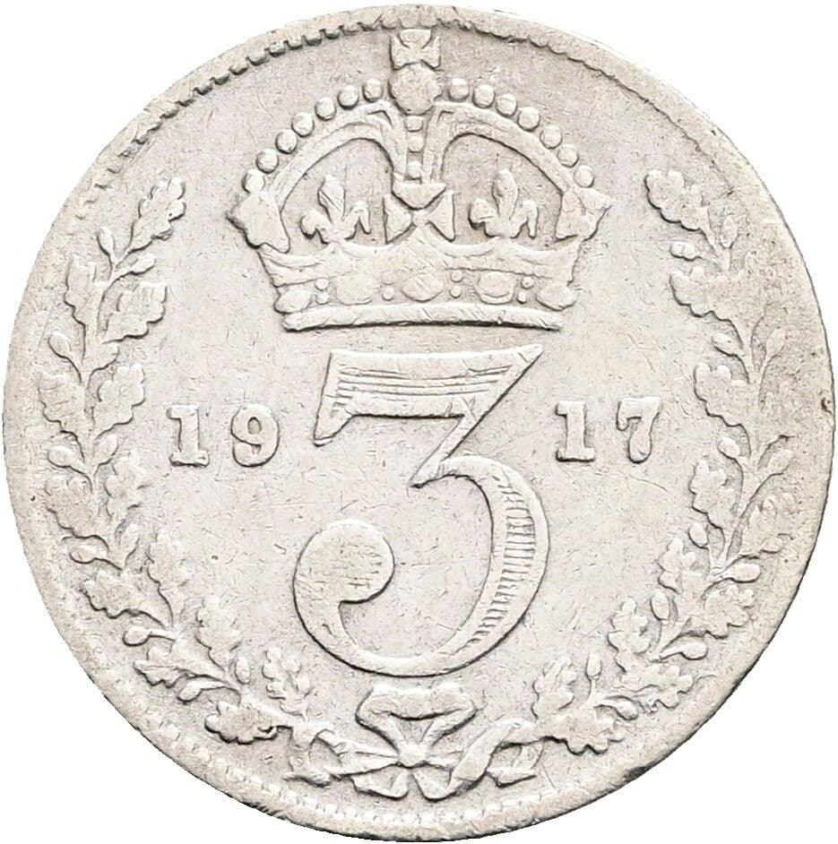 3 Pence Georg V. (1910-1936) 1917 – Rückseite