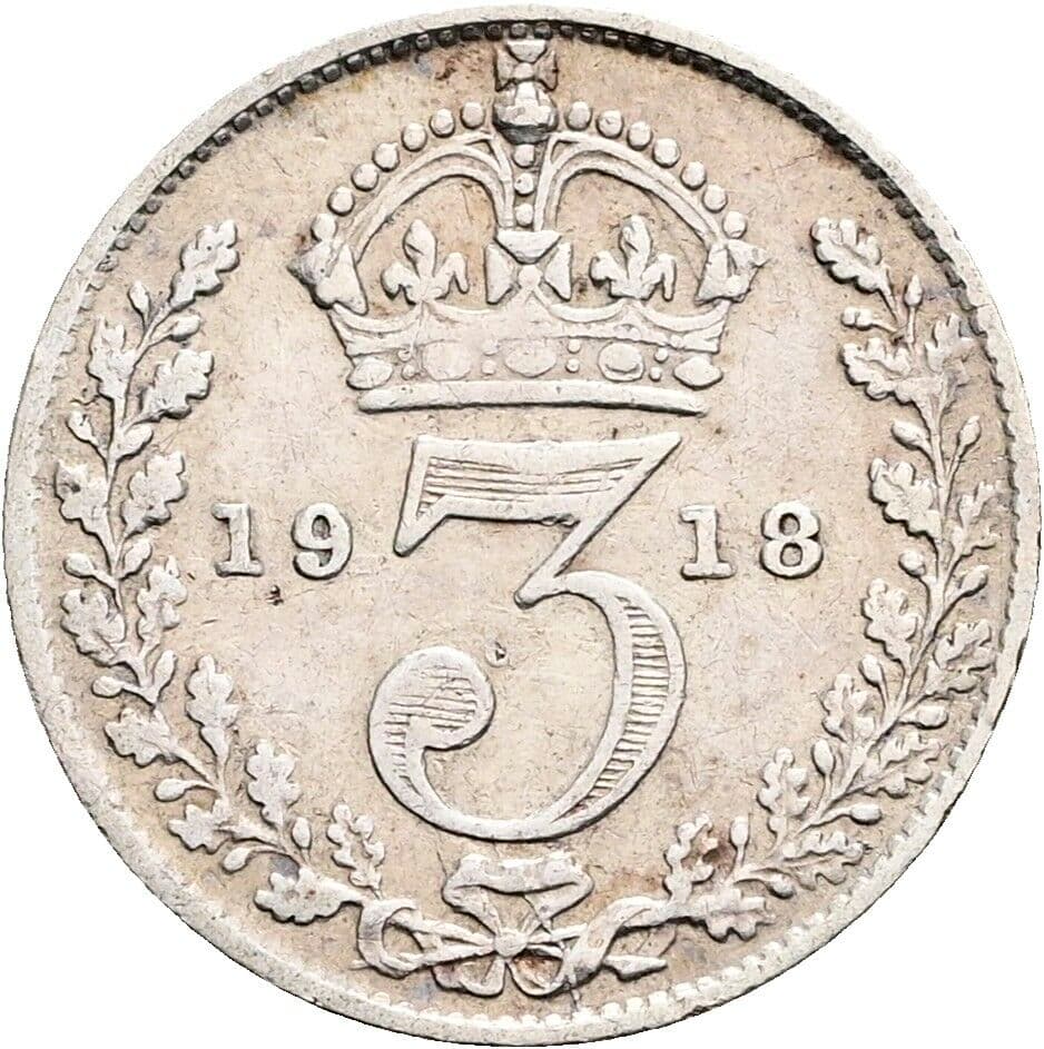 3 Pence Georg V. (1910-1936) 1918 – Rückseite