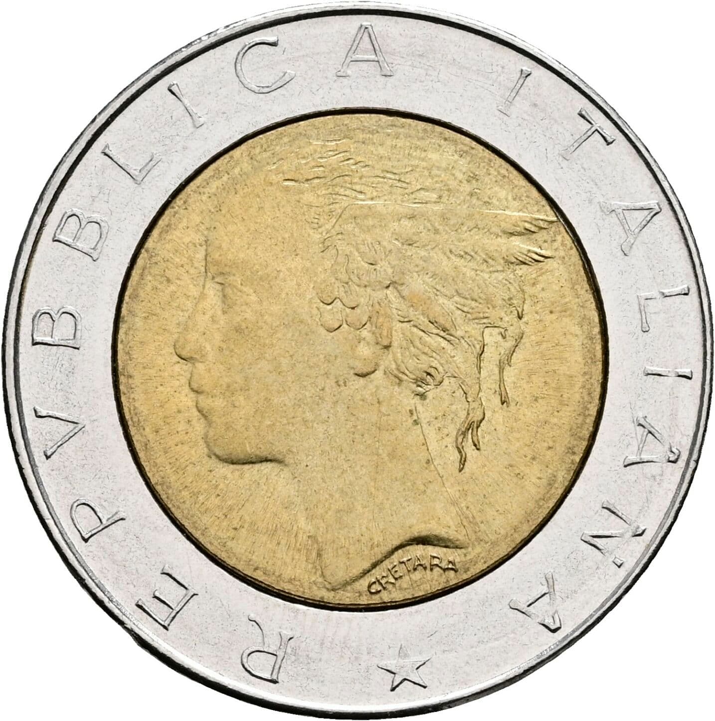 500 Lire 1984 – Rückseite