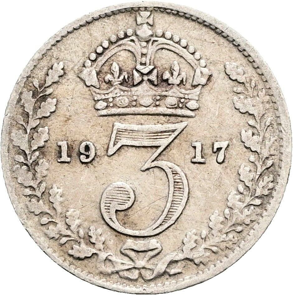 3 Pence Georg V. (1910-1936) 1917 – Rückseite