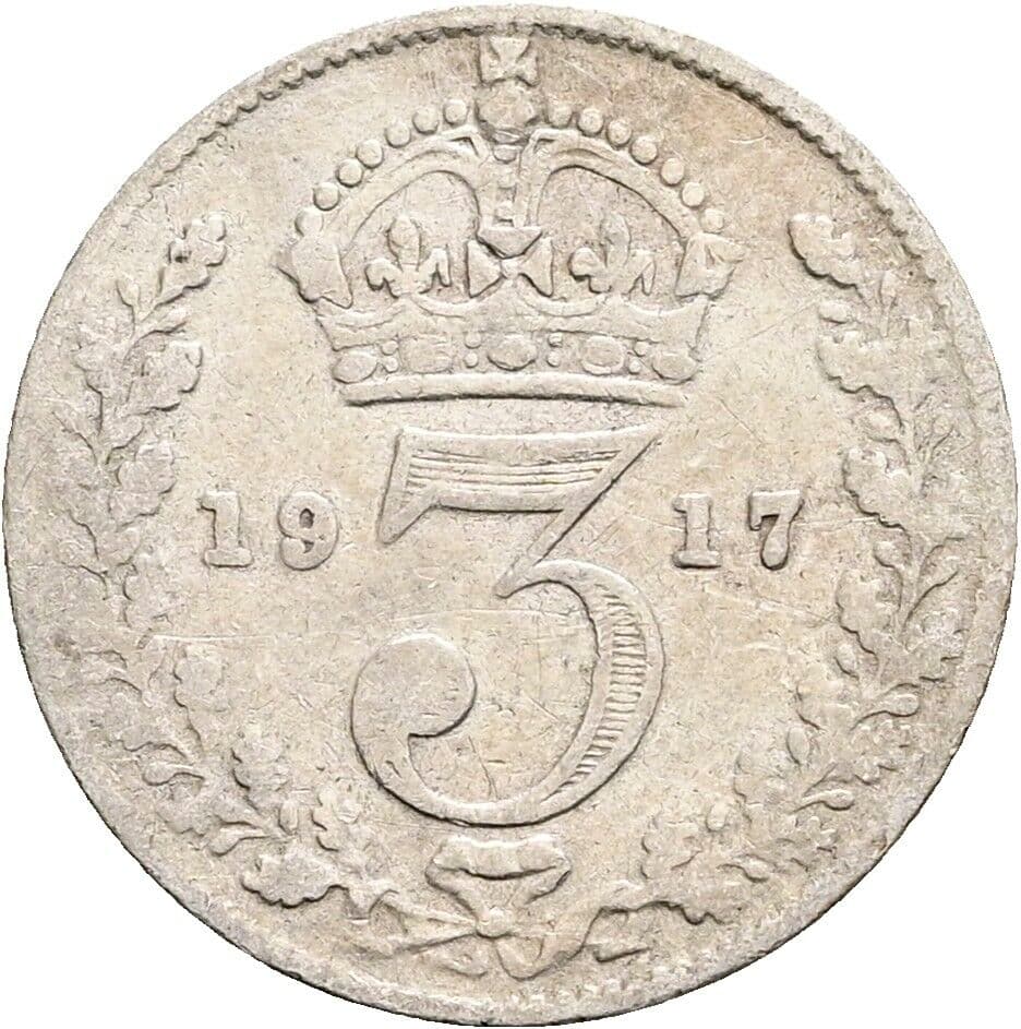 3 Pence Georg V. (1910-1936) 1917 – Rückseite