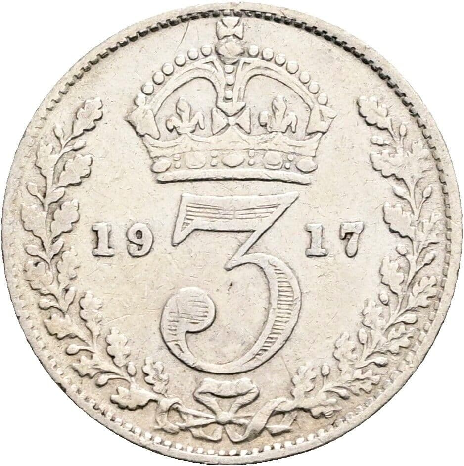 3 Pence Georg V. (1910-1936) 1917 – Rückseite