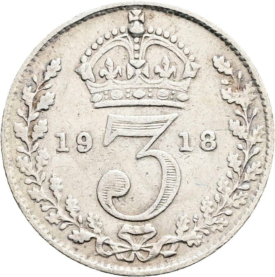 3 Pence Georg V. (1910-1936) 1918 – Rückseite