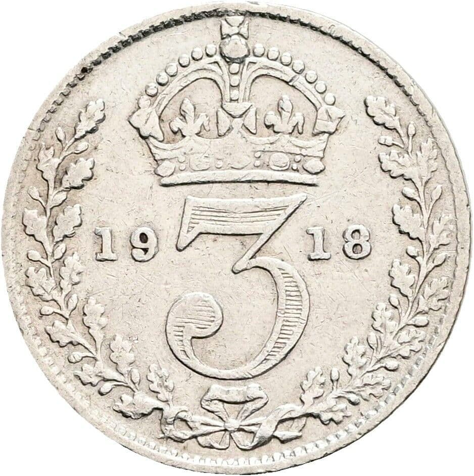 3 Pence Georg V. (1910-1936) 1918 – Rückseite