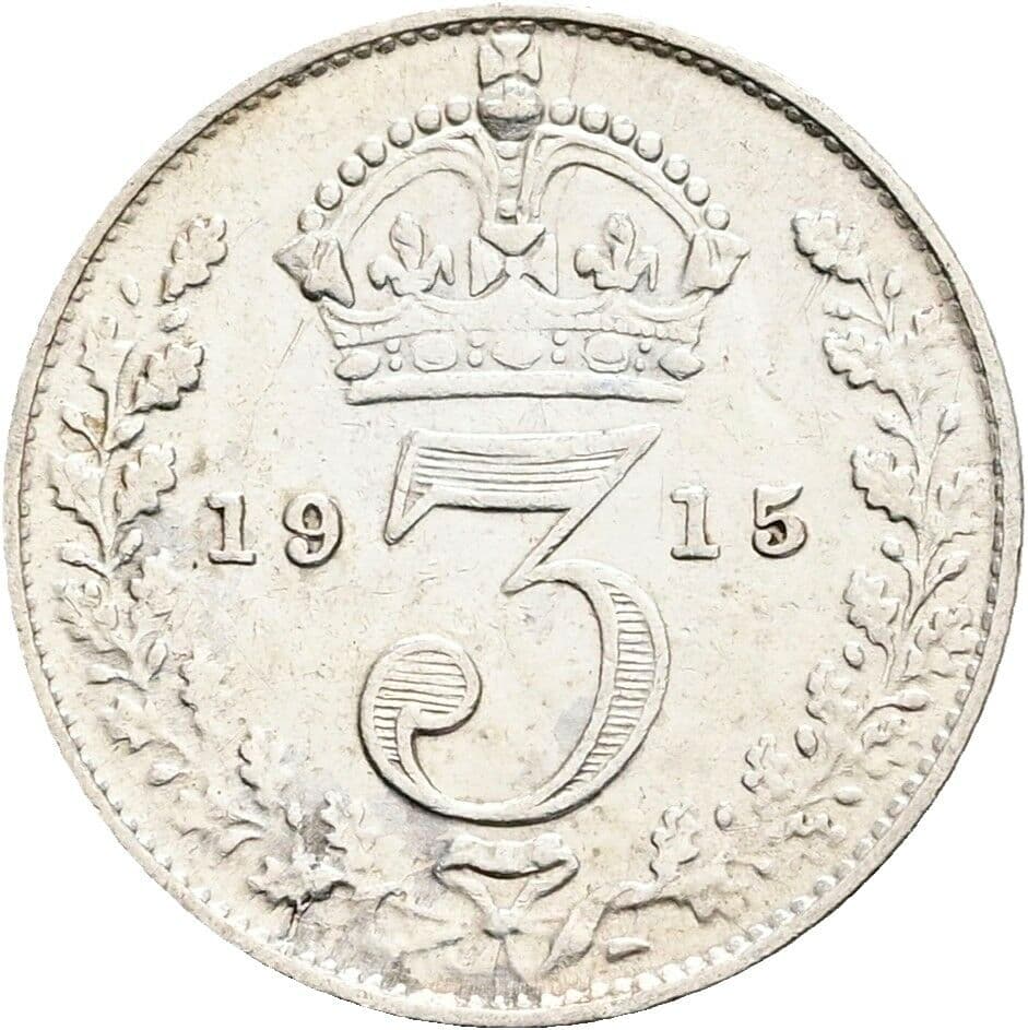 3 Pence Georg V. (1910-1936) 1915 – Rückseite