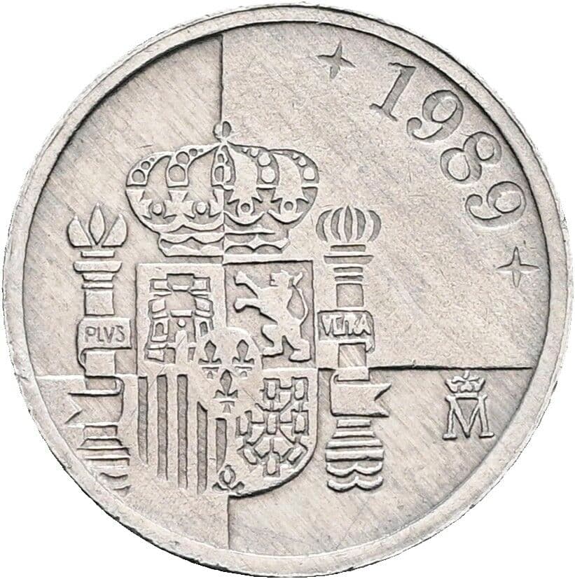 1 Peseta Juan Carlos I. 1989 – Rückseite