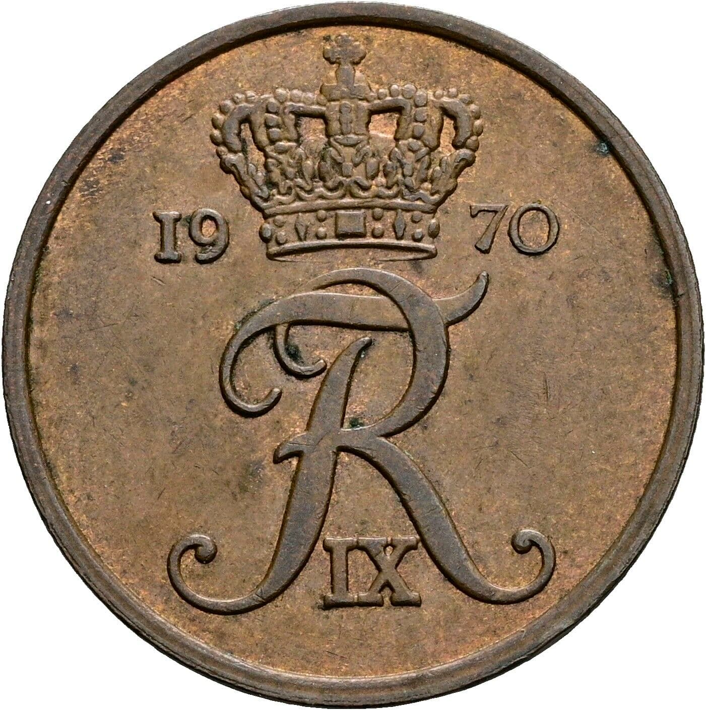 5 Öre Friedrich IX. (1947-1972) 1970 – Rückseite