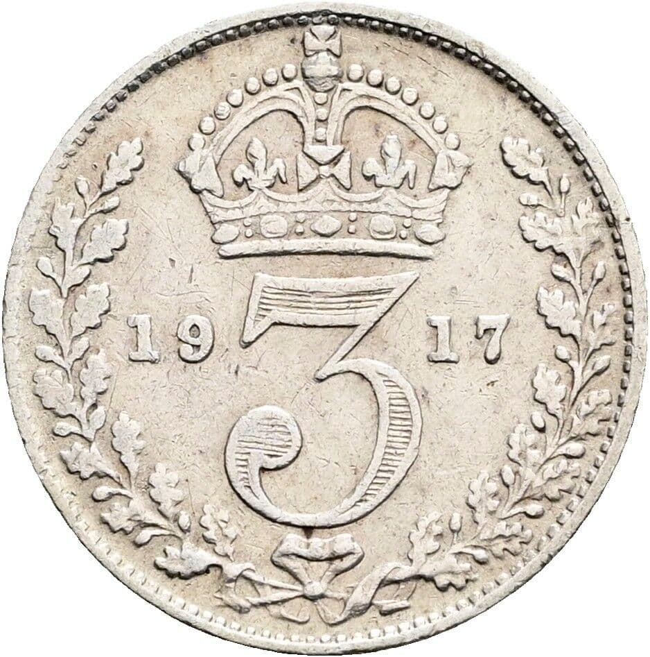 3 Pence Georg V. (1910-1936) 1917 – Rückseite