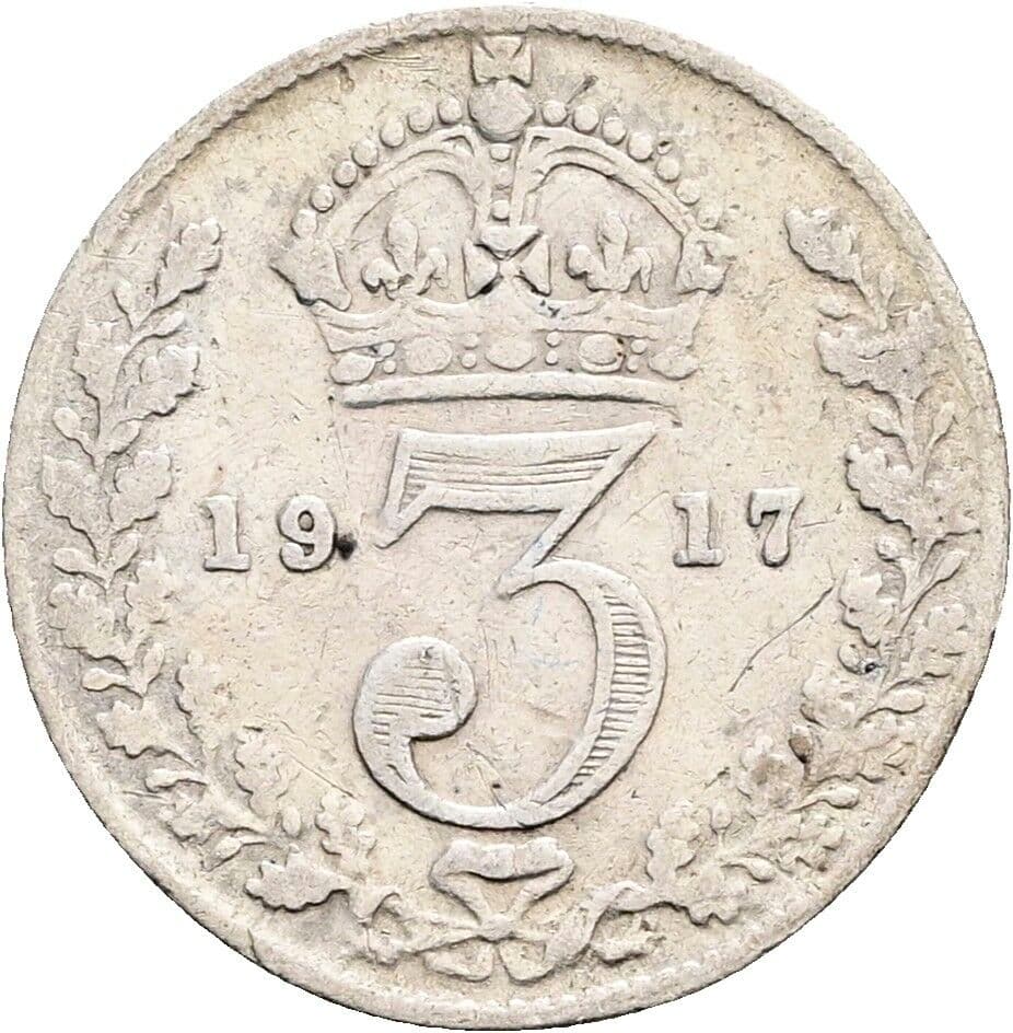3 Pence Georg V. (1910-1936) 1917 – Rückseite