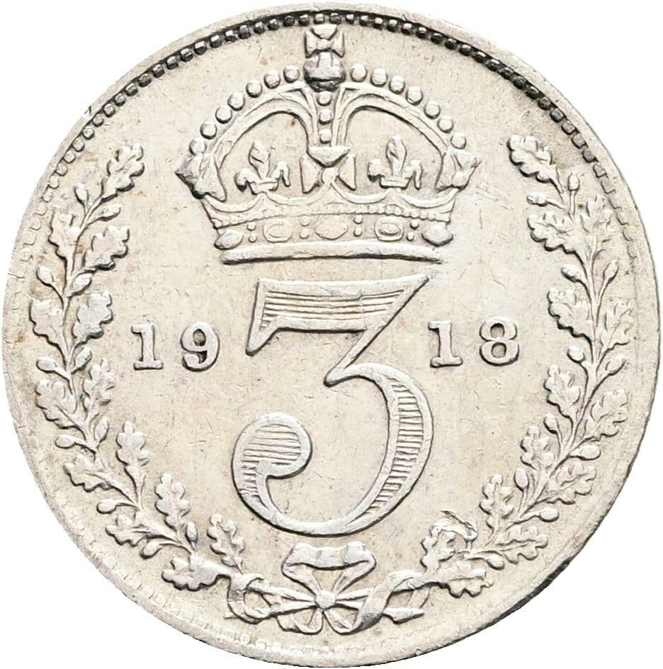 3 Pence Georg V. (1910-1936) 1918 – Rückseite