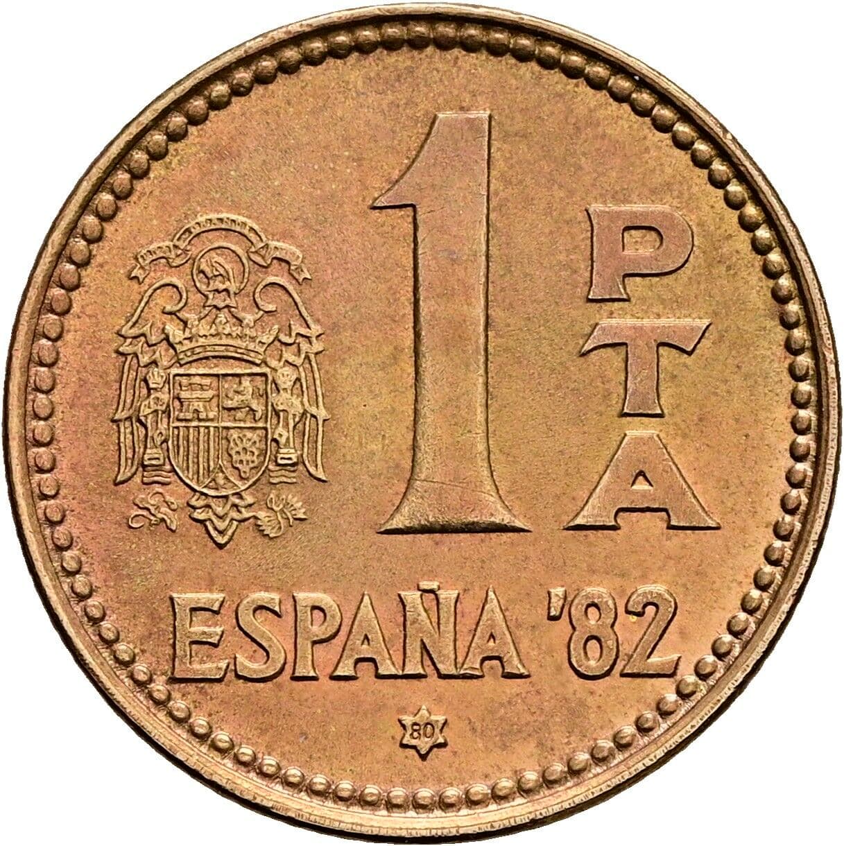 1 Peseta Juan Carlos I. 1980 – Vorderseite