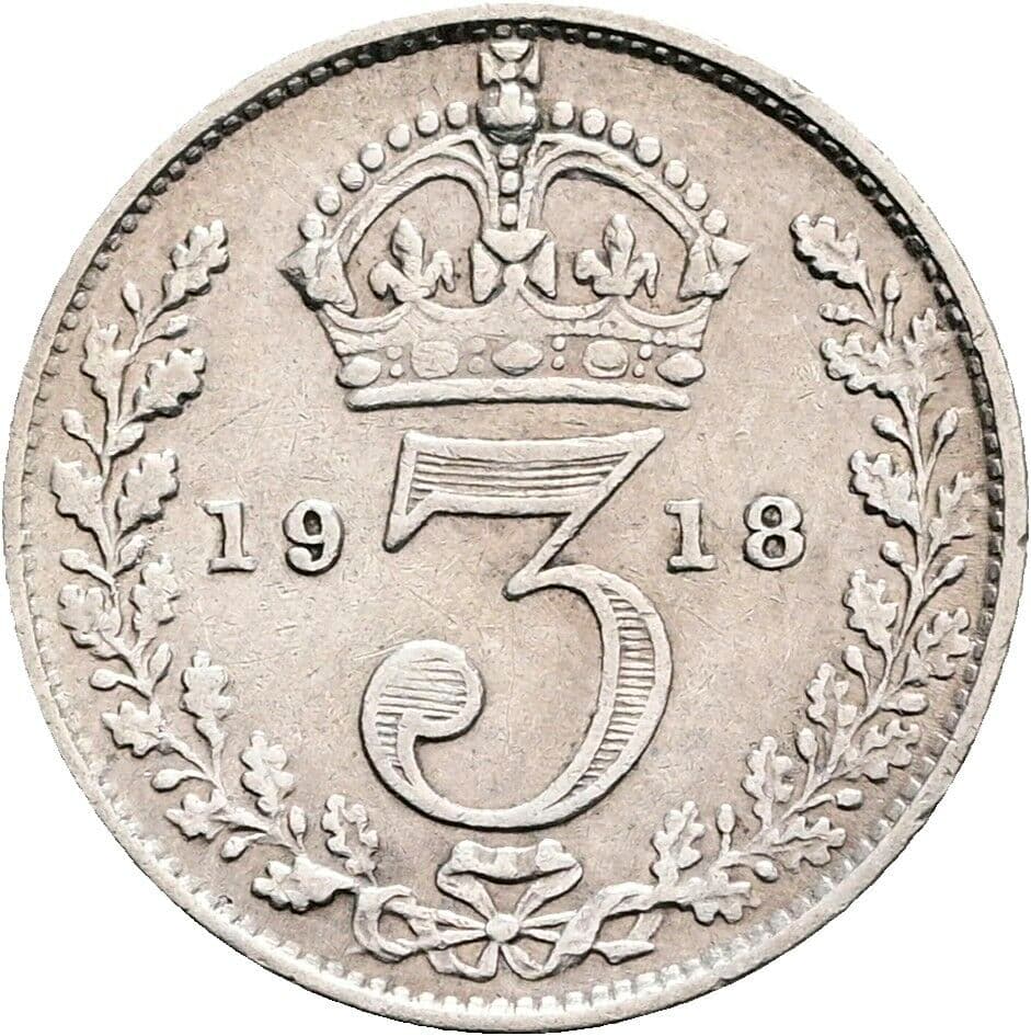 3 Pence Georg V. (1910-1936) 1918 – Rückseite