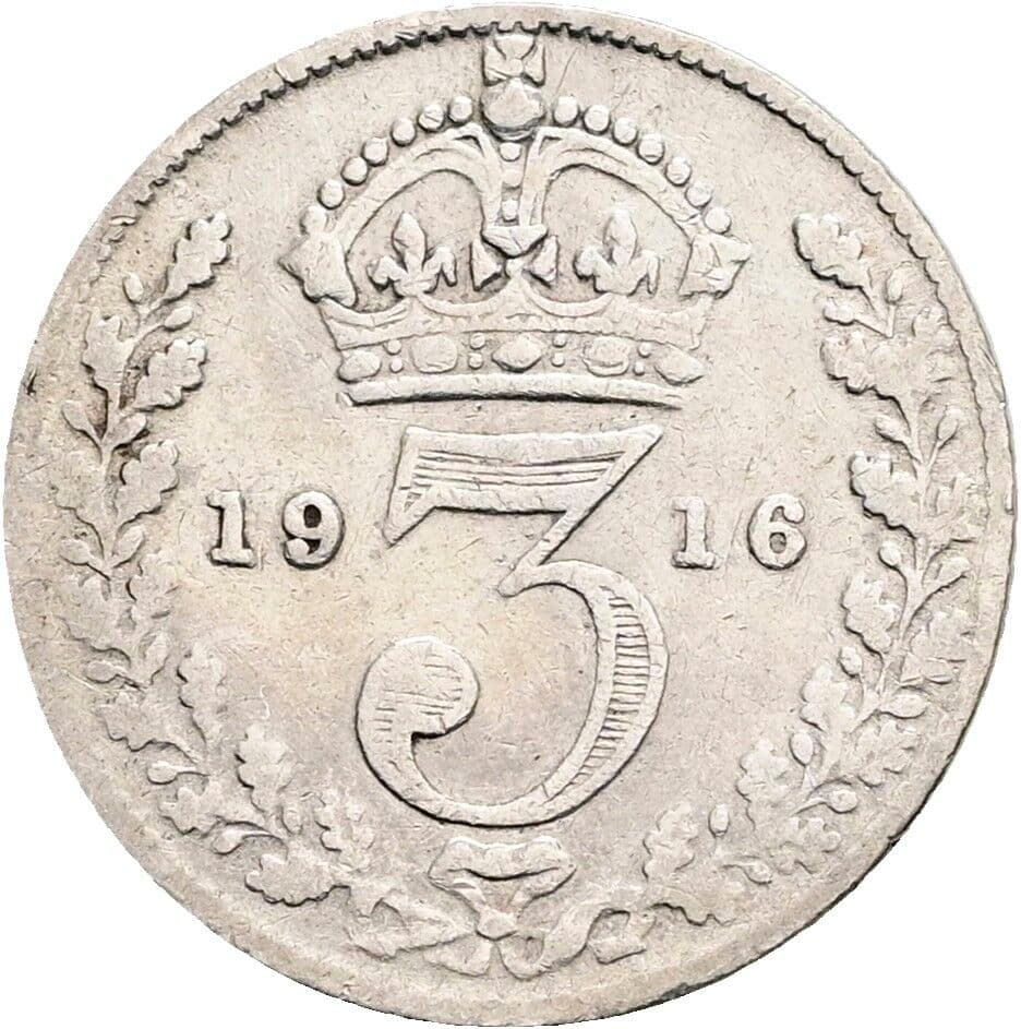 3 Pence Georg V. (1910-1936) 1916 – Rückseite