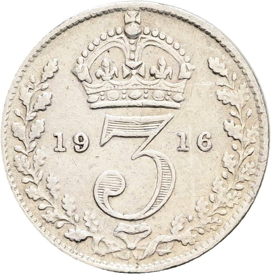 3 Pence Georg V. (1910-1936) 1916 – Rückseite