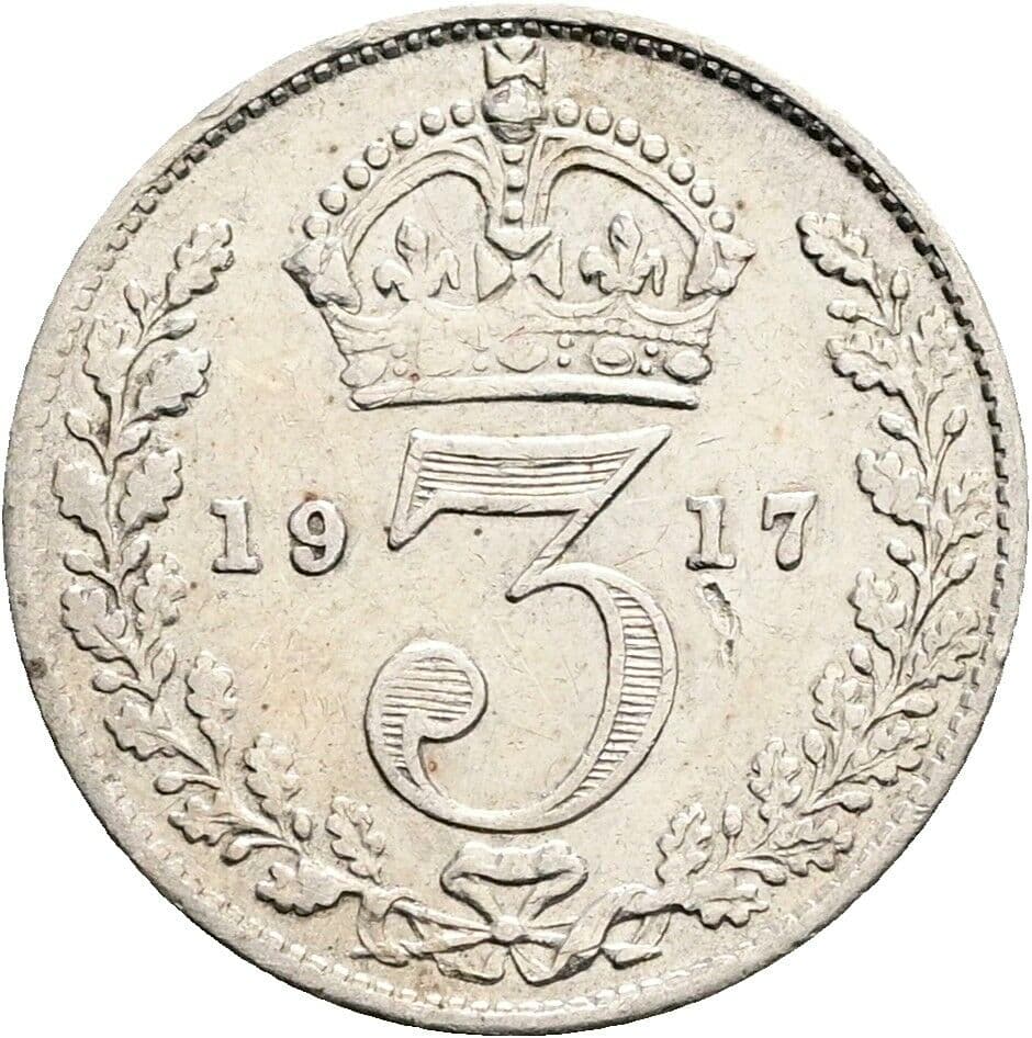 3 Pence Georg V. (1910-1936) 1917 – Rückseite