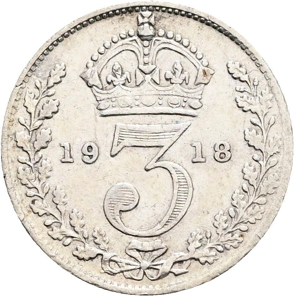 3 Pence Georg V. (1910-1936) 1918 – Rückseite