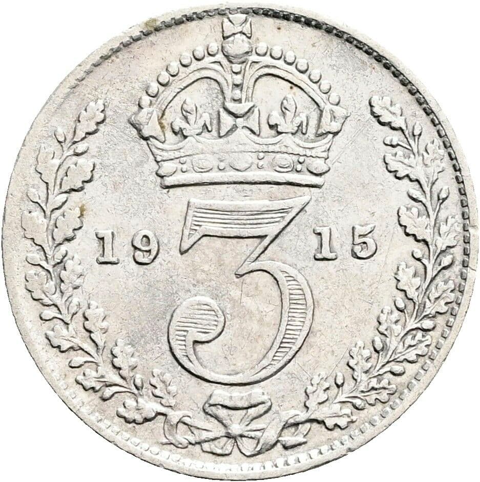 3 Pence Georg V. (1910-1936) 1915 – Rückseite