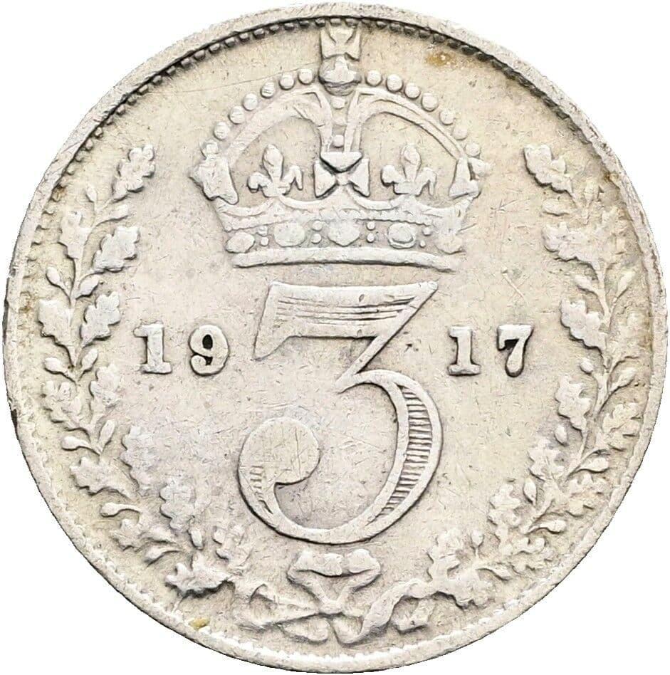3 Pence Georg V. (1910-1936) 1917 – Rückseite