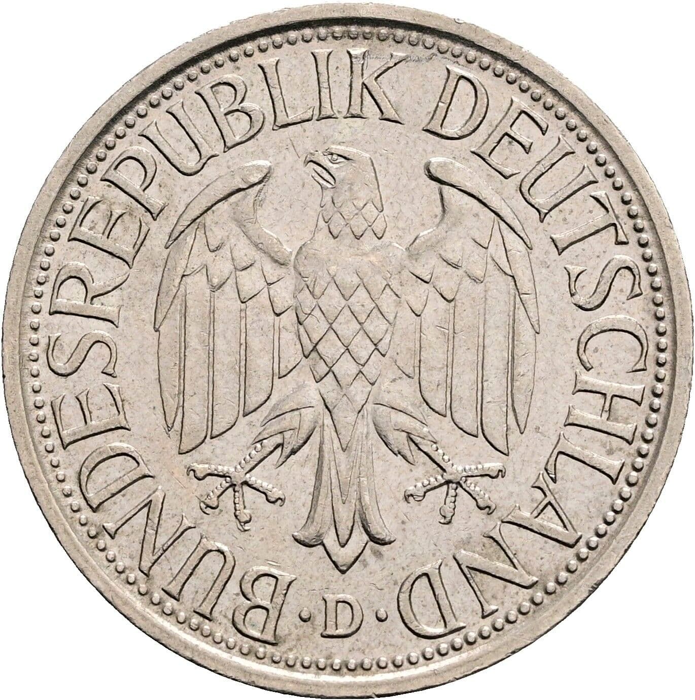 1 Deutsche Mark 1980 D – Rückseite
