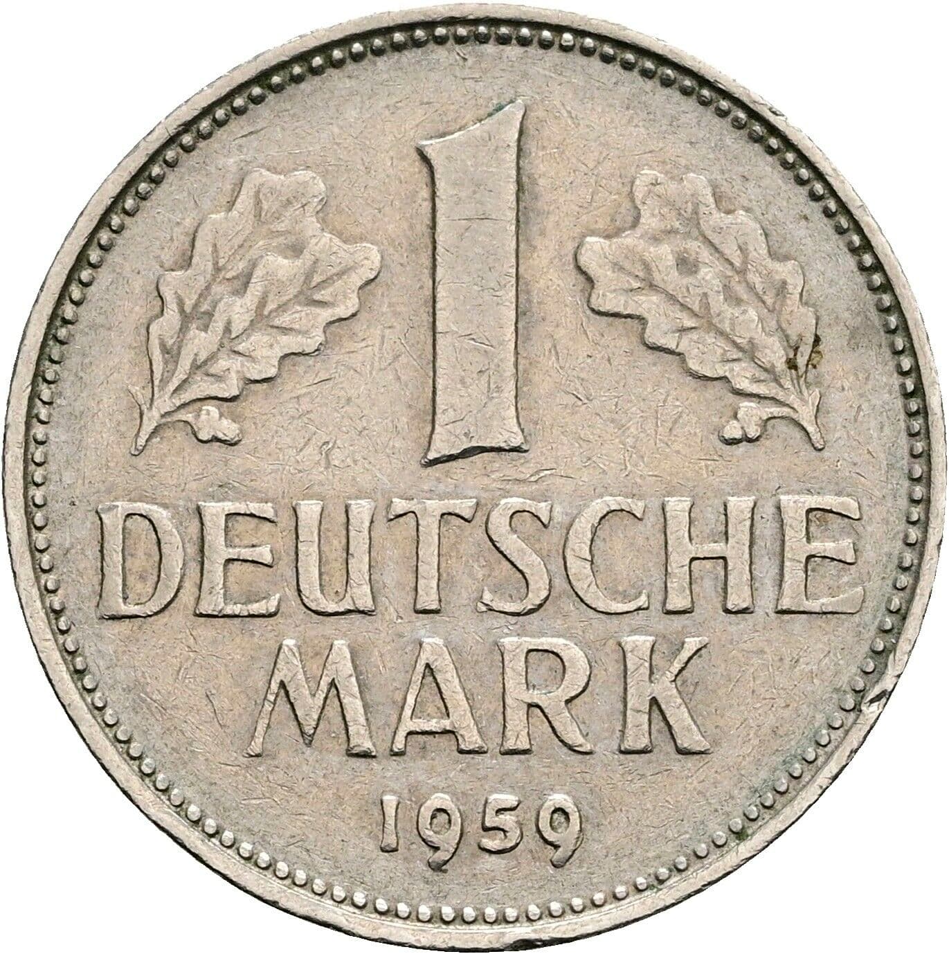 1 Deutsche Mark 1959 F – Vorderseite