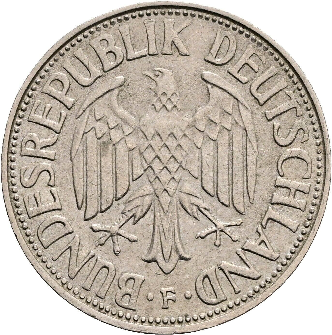 1 Deutsche Mark 1970 F – Rückseite