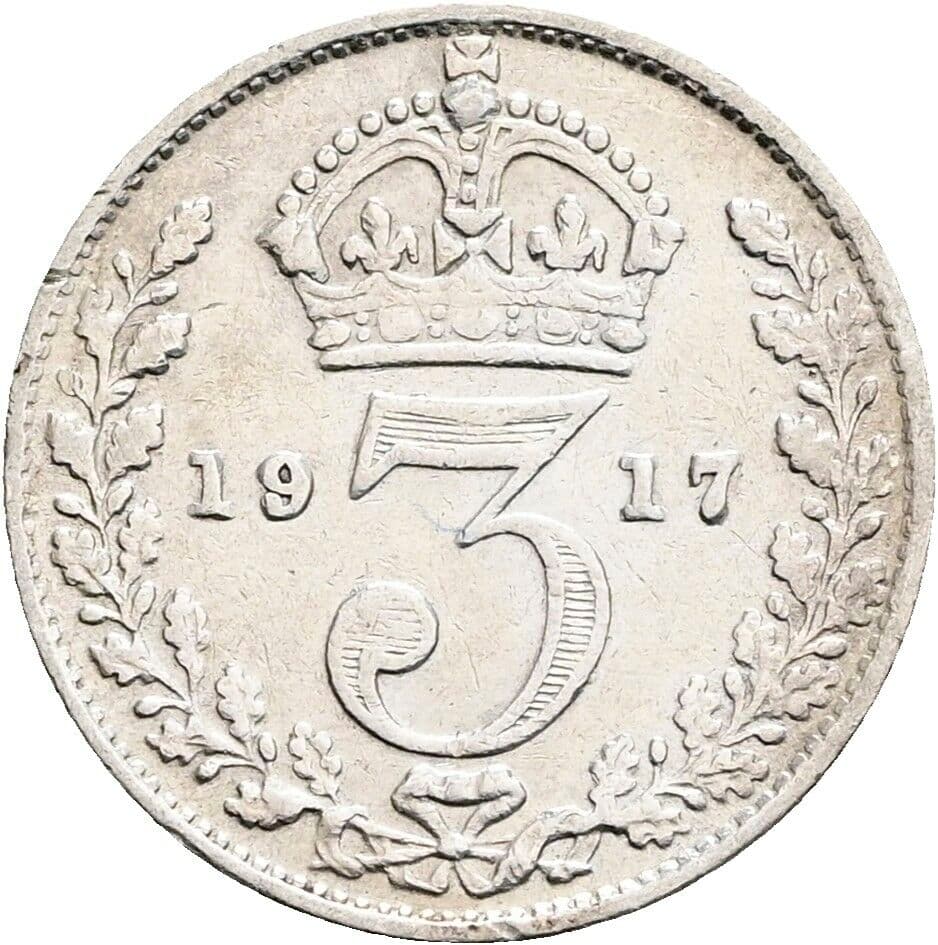 3 Pence Georg V. (1910-1936) 1917 – Rückseite