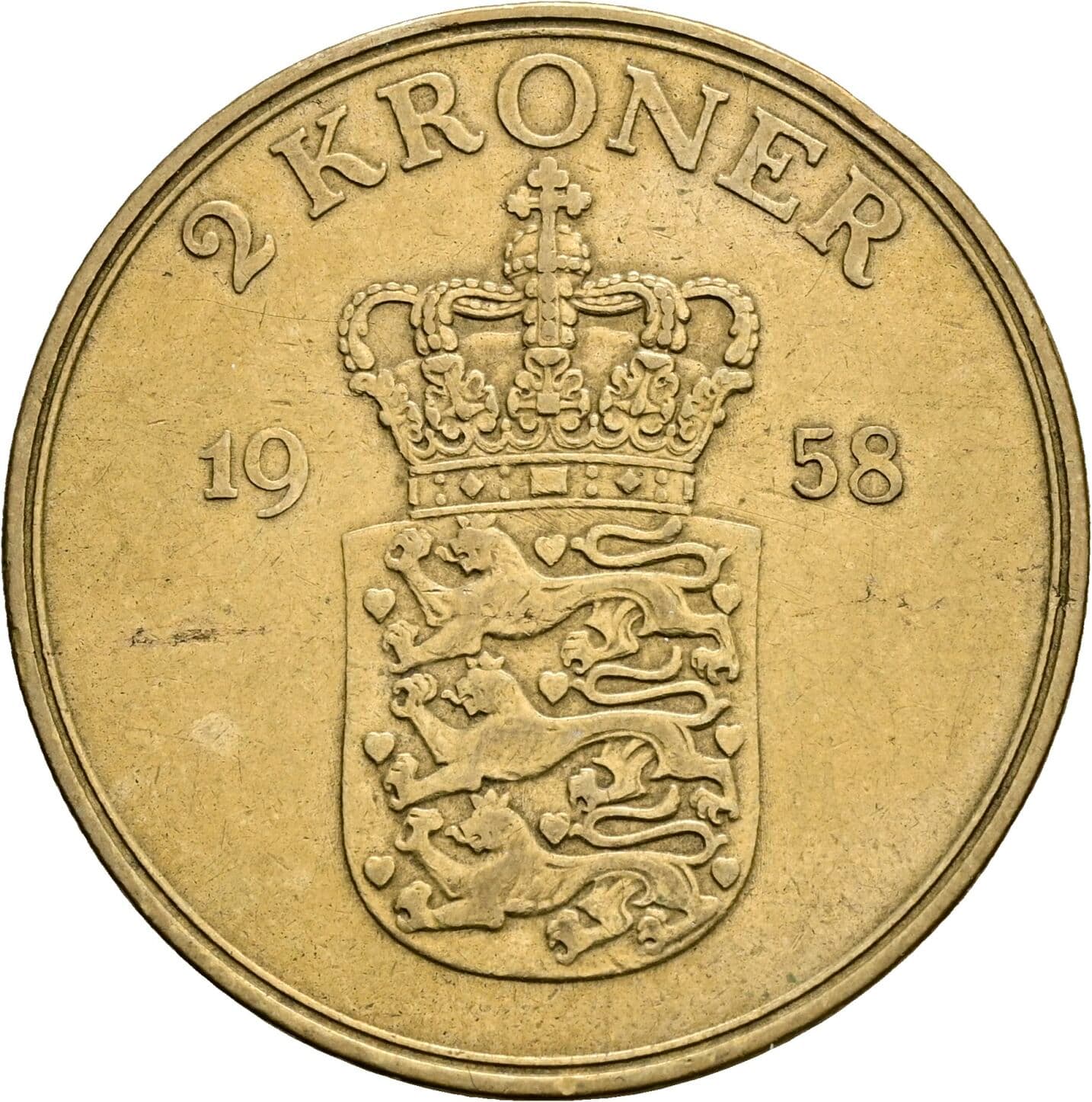 2 Kroner Frederick IX (1947 - 1972) 1958 – Rückseite