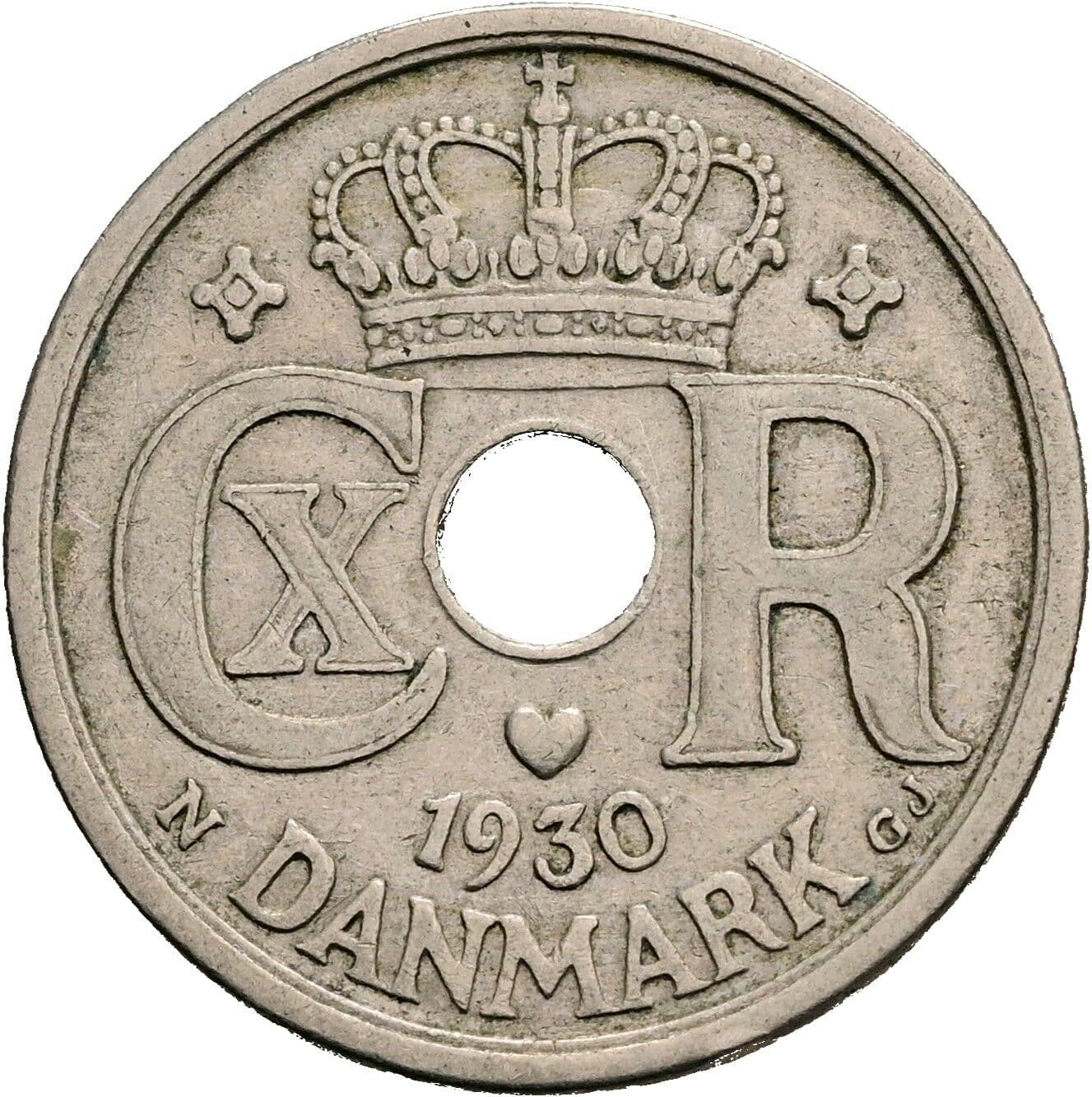 25 Öre Christian X. 1912-1947 1930 – Rückseite