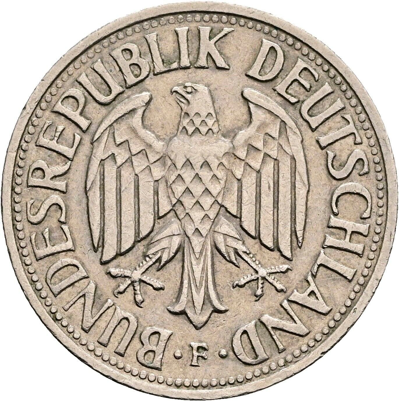 1 Deutsche Mark 1959 F – Rückseite