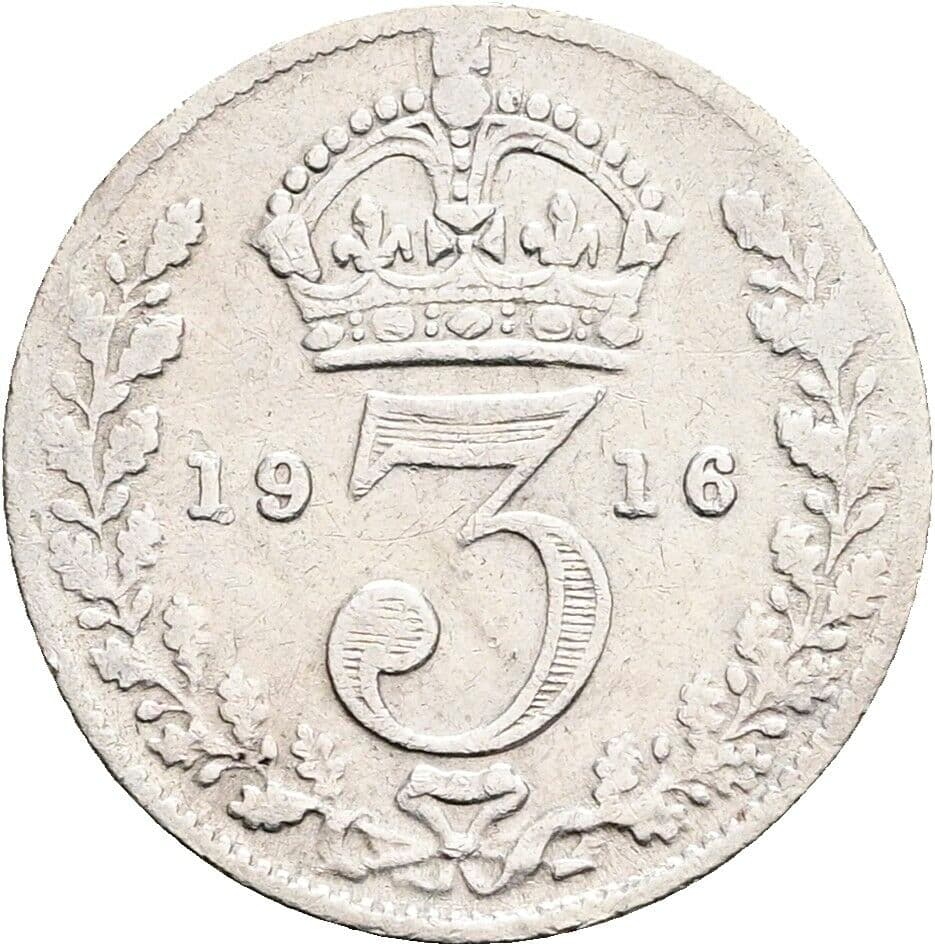 3 Pence Georg V. (1910-1936) 1916 – Rückseite