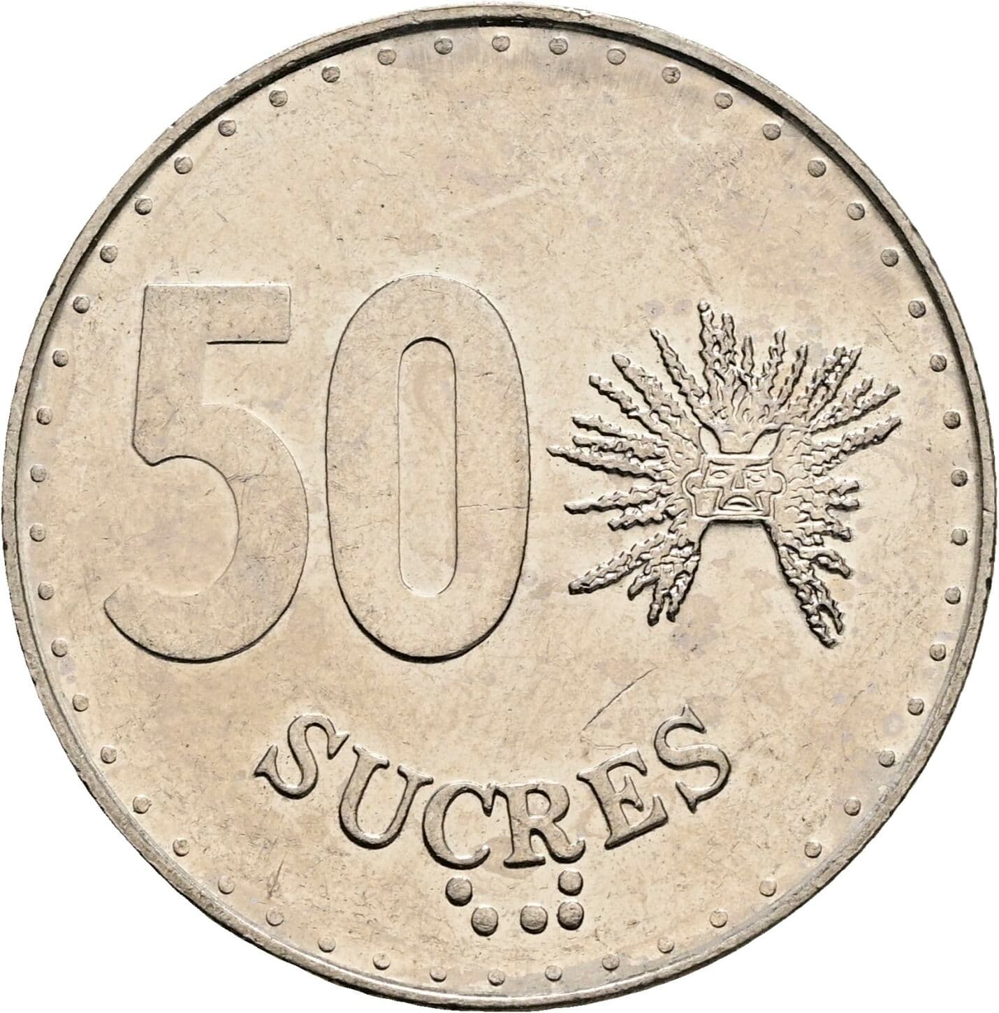 50 Sucres 1988 – Vorderseite