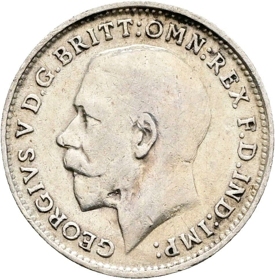 3 Pence George V. (1910-1936) 1917 – Vorderseite