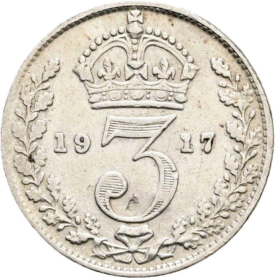 3 Pence George V. (1910-1936) 1917 – Rückseite